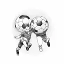 father and son with a soccer ball tattoo design idea