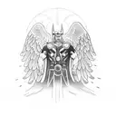 thor with angel tattoo design idea
