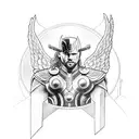 thor with angel tattoo design idea