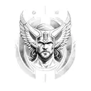 thor with angel tattoo design idea