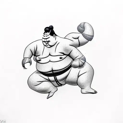sumo wrestler tattoo design idea