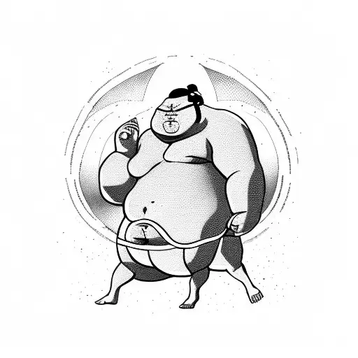 sumo wrestler tattoo design idea
