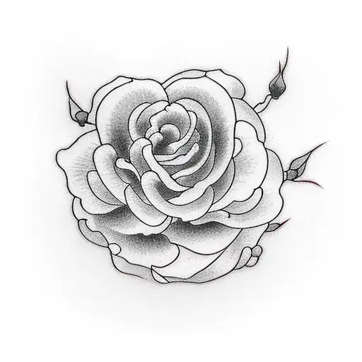 japanese style roses tattoo design idea