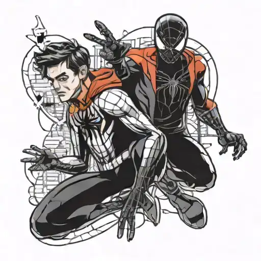 spiderman peter parker y miles morales tattoo design idea