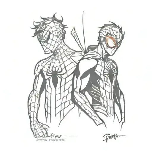 spiderman peter parker y miles morales tattoo design idea