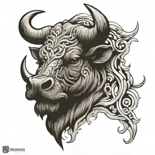 bull head tattoo design idea