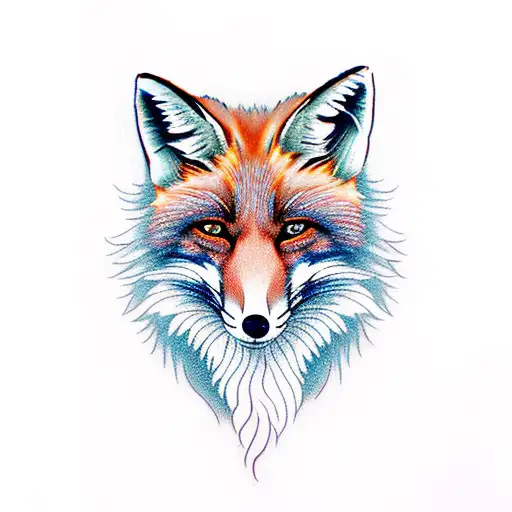 Drunk Fox with Mullet tattoo design idea
