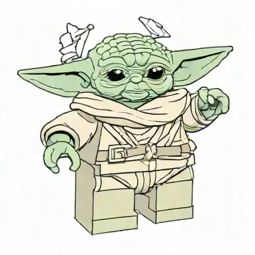 Lego baby yoda tattoo design idea