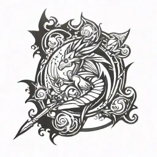 fairy tail logo incorporated into the design tattoo design idea