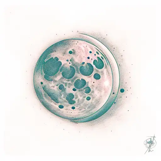 only a moon without another objects in tattoo design idea