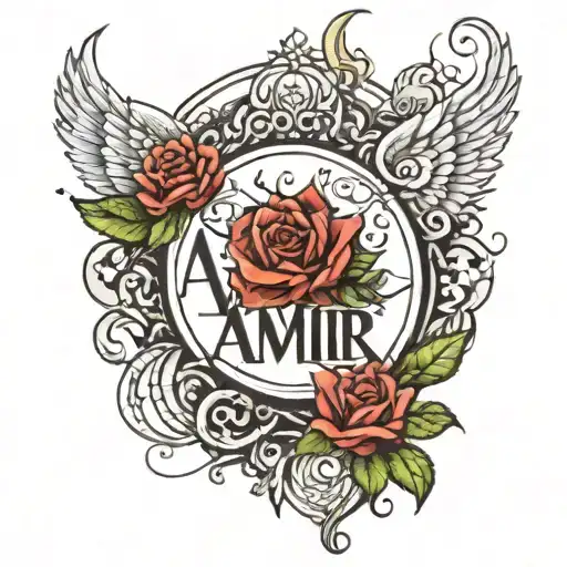 creat a tatoo with my name "AMIR" tattoo design idea