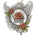 creat a tatoo with my name "AMIR" tattoo design idea
