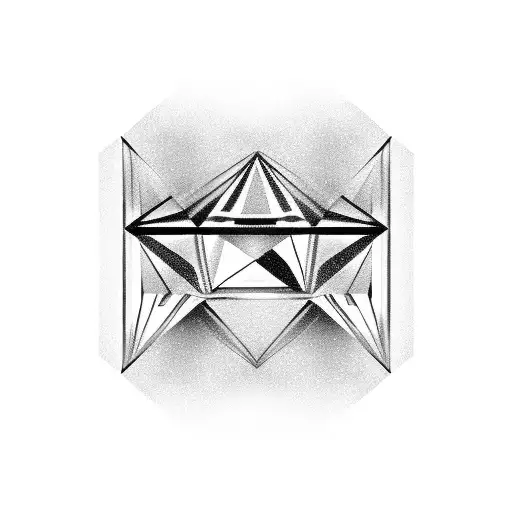 a diamond half rough half polished tattoo design idea