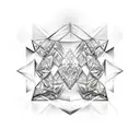  half diamond rough half diamond polished tattoo design idea