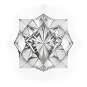  half diamond rough half diamond polished tattoo design idea