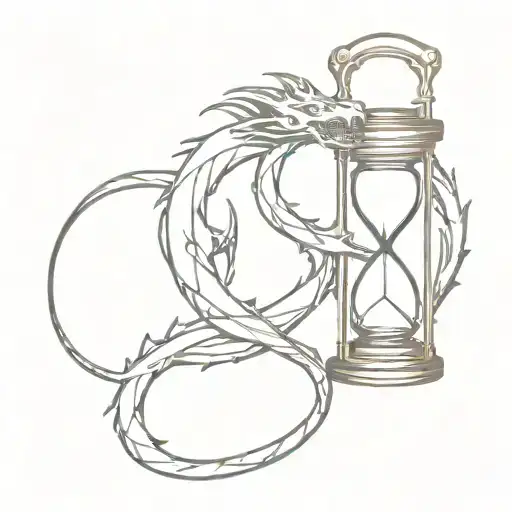 chain dragon hourglass tattoo design idea