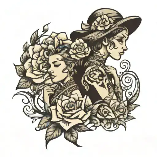 mom and son tattoo design idea