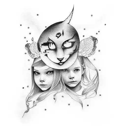 photo of my two children and my wife tattoo design idea