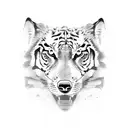 long wolf killing a tiger tattoo design idea