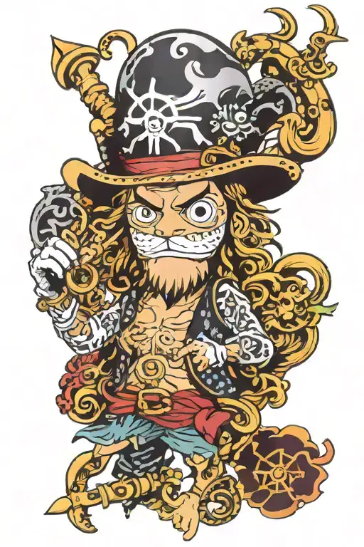 leo zodiac and Virgo zodiac sign, one piece jolly rodger anime tattoo design idea