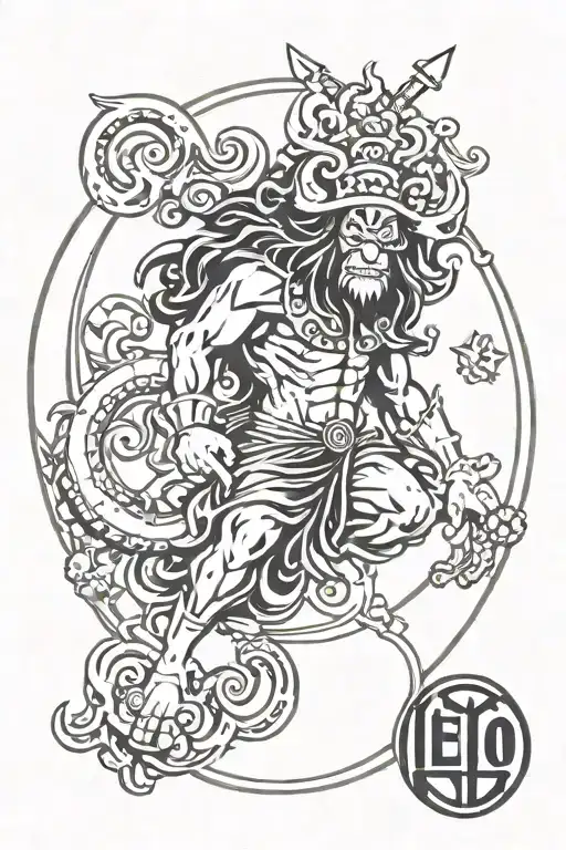 leo zodiac and Virgo zodiac sign, one piece logo anime tattoo design idea
