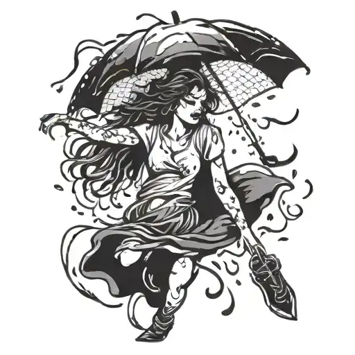 cry in the storm or dance in the rain   tattoo design idea