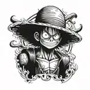 monkey d luffy tattoo design idea
