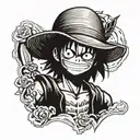 monkey d luffy tattoo design idea