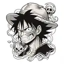 monkey d luffy tattoo design idea