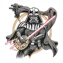 Metallica, pink Floyd, darth Vader, light saber tattoo design idea