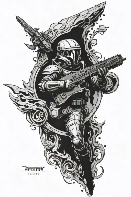 destiny halo music tattoo design idea