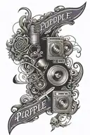 Create a sleeve tattoo featuring iconic album covers from Deep Purple's discography tattoo design idea