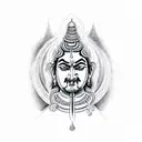 angry shiva with maha mritunjaya mantra  tattoo design idea