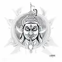 angry shiva with maha mritunjaya mantra  tattoo design idea