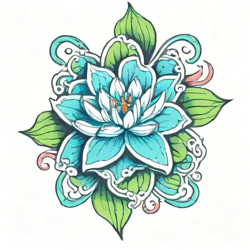 Heart shaped lily pad  tattoo design idea