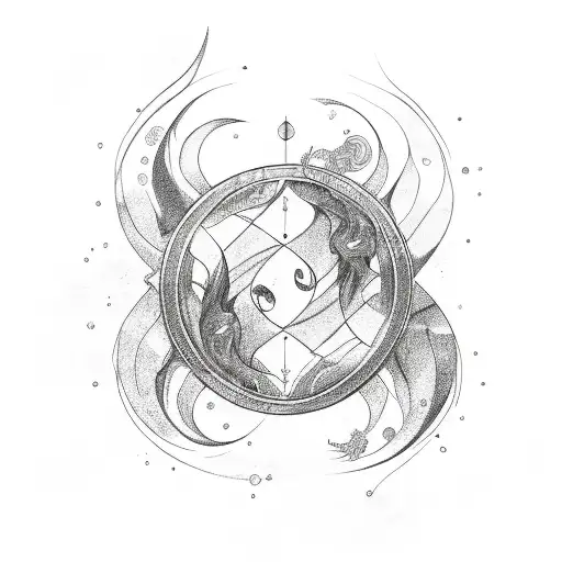 aquarius and leo intertwined  tattoo design idea