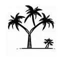 a palm tree with two coconuts tattoo design idea