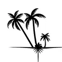 a palm tree with two coconuts tattoo design idea