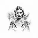 full sleeve to show power and determination, including marvels Scarlett witch, the sense8 characters and smoke tattoo design idea