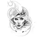 full sleeve to show power and determination, including marvels Scarlett witch, the sense8 characters and smoke tattoo design idea