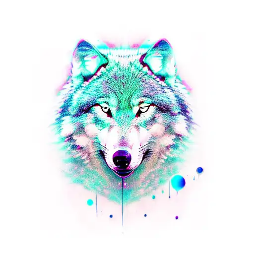 shadow moonlight wolf body  tattoo design idea