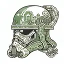 Cammo Republic trooper helmet from star wars tattoo design idea