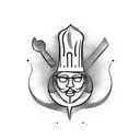 chef knife tattoo design idea