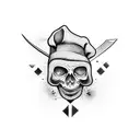 chef knife tattoo design idea