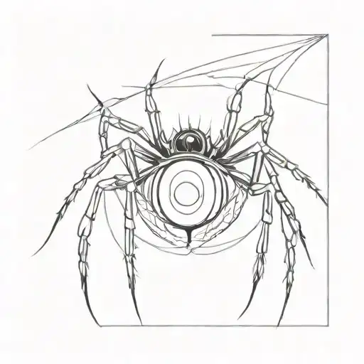 human eye with redback spider crawling out of it  tattoo design idea