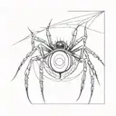human eye with redback spider crawling out of it  tattoo design idea