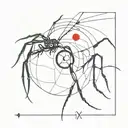 human eye with redback spider crawling out of it  tattoo design idea
