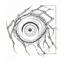 human eye with redback spider crawling out of it  tattoo design idea