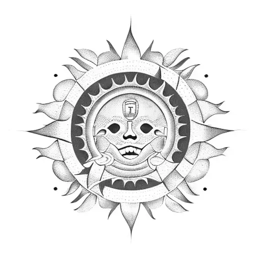 Seal of sun tattoo design idea