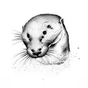 otter diving in water tattoo design idea